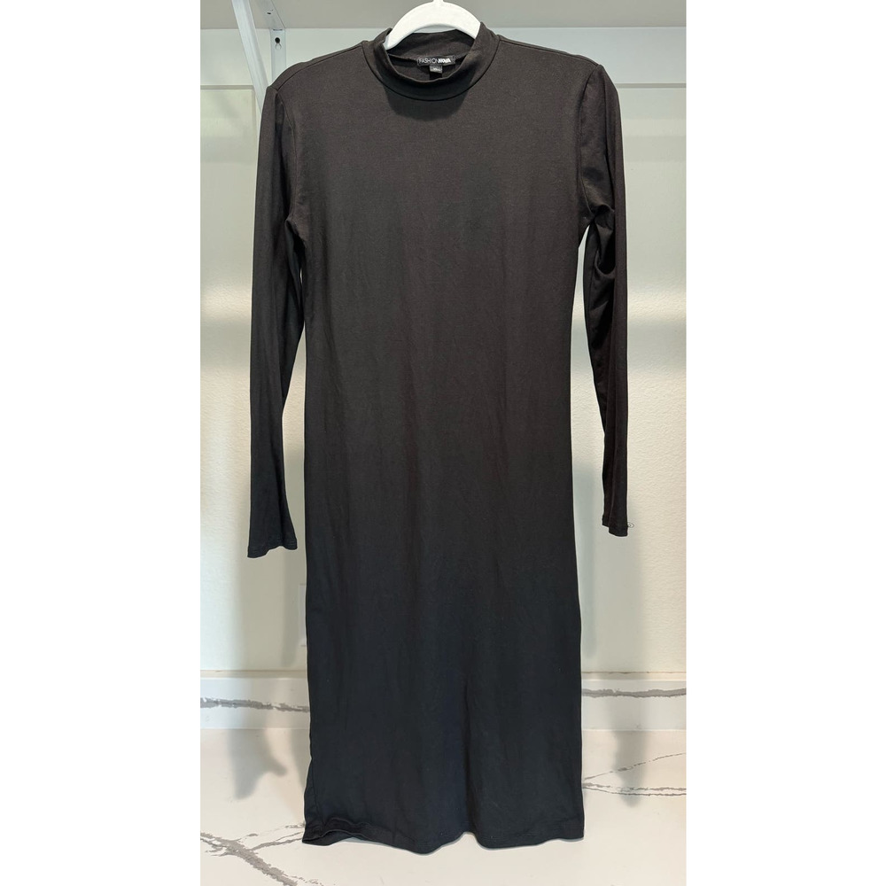 Long-Sleeve BodyCon Black Dress Size XL Fashion Nova‎